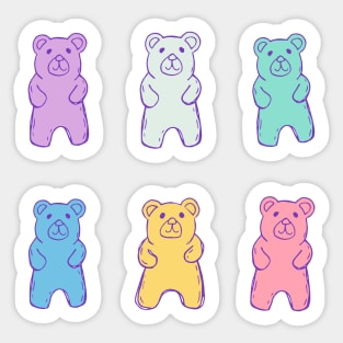 Gummy Bears on Pink Sticker